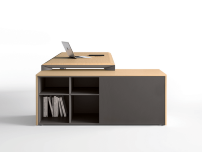 Naya Executive Desk With Aluminium Legs And Optional Credenza Unit 8