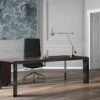 Naya – Executive Desk With Aluminium Legs And Optional Credenza Unit2