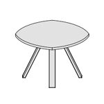 Rounded Corner Shape Table (2 and 4 Persons)