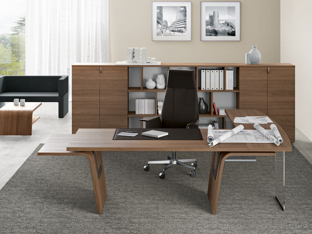 Oxford 4 – Wood Finish L Shaped Executive Desk With Optional Return 12