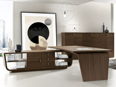 Oxford 5 Curved Wood Finish Executive Desk With Optional Credenza Unit 01 Img
