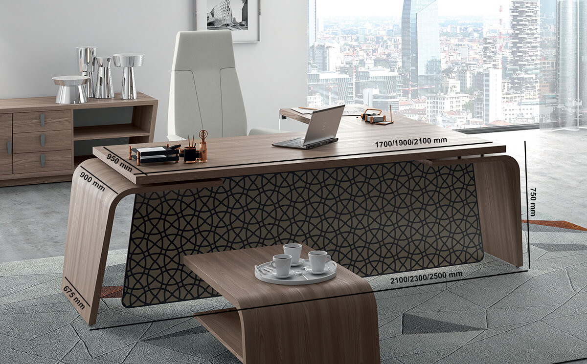 Oxford – Curved Executive Desk With Optional Return Update Size