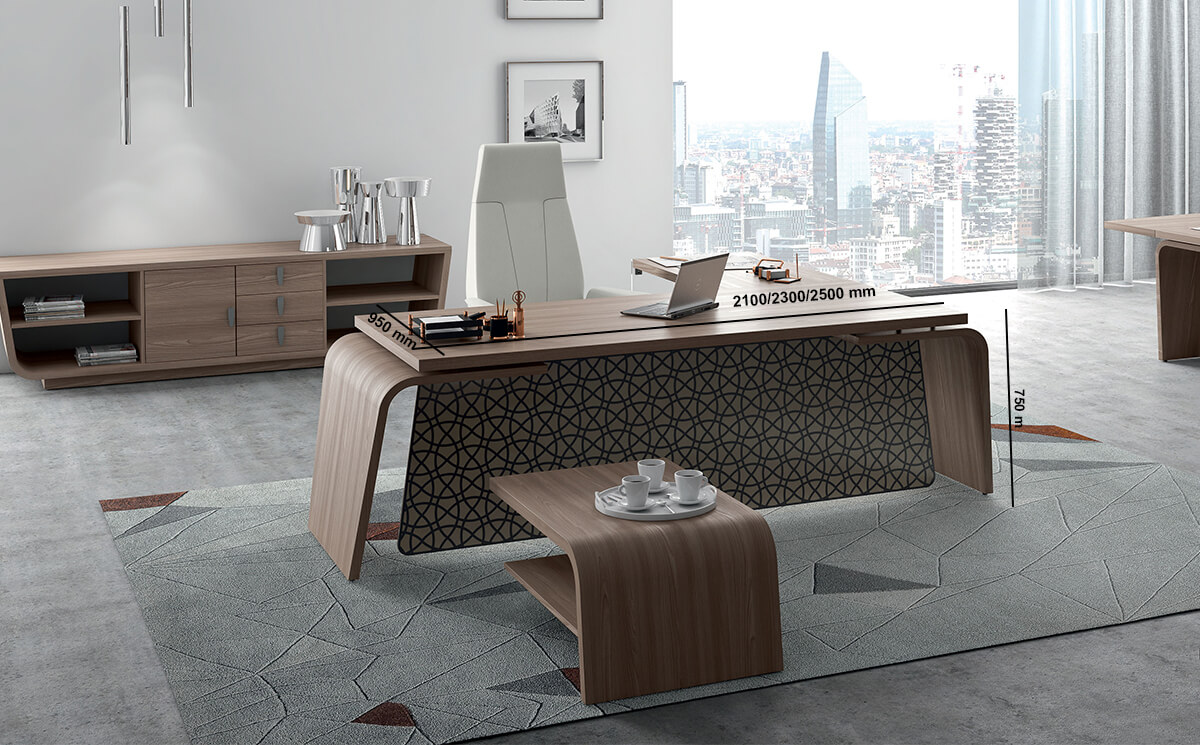 Oxford – Curved Executive Desk With Optional Return