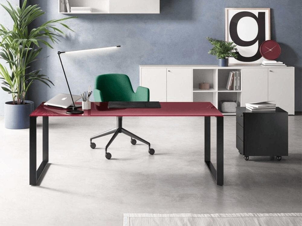 Gus – Ring Leg Glass Executive Desk