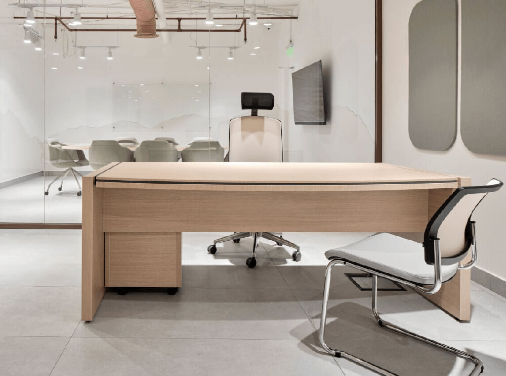 Percy – Bow Front Wood Finish Executive Desk With Optional Return 06 Img 1 1