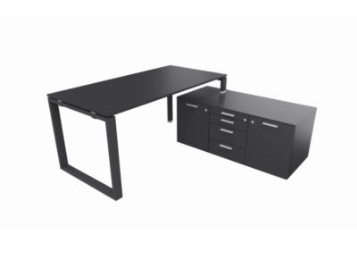Raymond 1 – Melamine Wood Veneer Top And Metal Leg Executive Desk With Optional Return 02