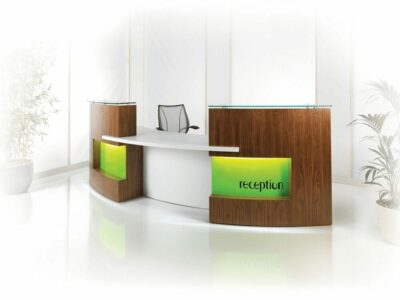 Safa 2 – Reception Desk in Brown Orleans Oak