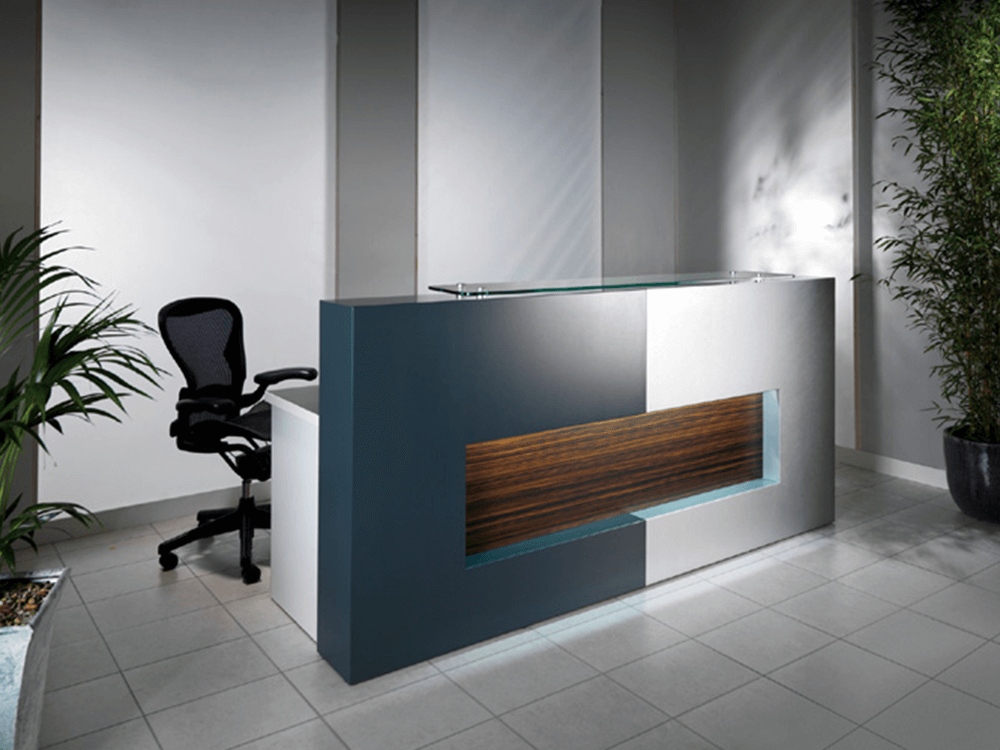 Reception Desk In Westminster Oak With Black Front–alec 1 7