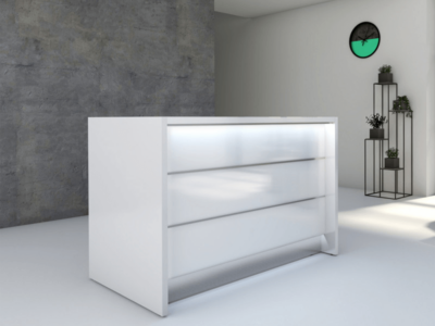 Reception Desk In White With Led Illumination–altair At 2 White
