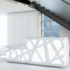 Renzo 1 – Reception Desk in White with Multi-Coloured Fronts and wheelchair access