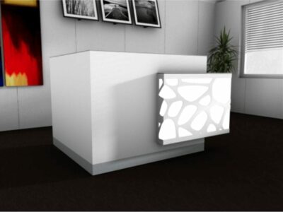 Jolie – Reception Desk in White with Striking Colour Effects