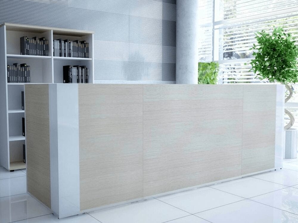 Andreas 5 – Reception Desk with Gloss White Corners