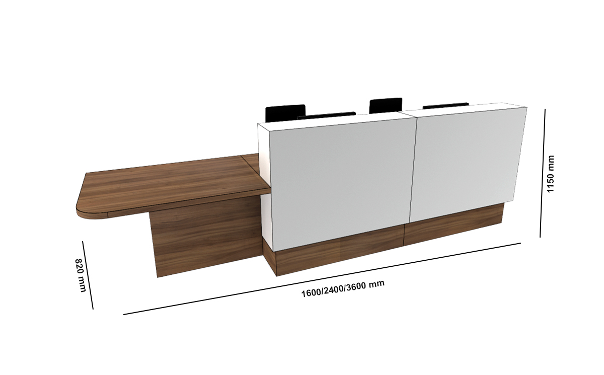 Reem – Reception Desk With Wheelchair Access In Premium White Size Img