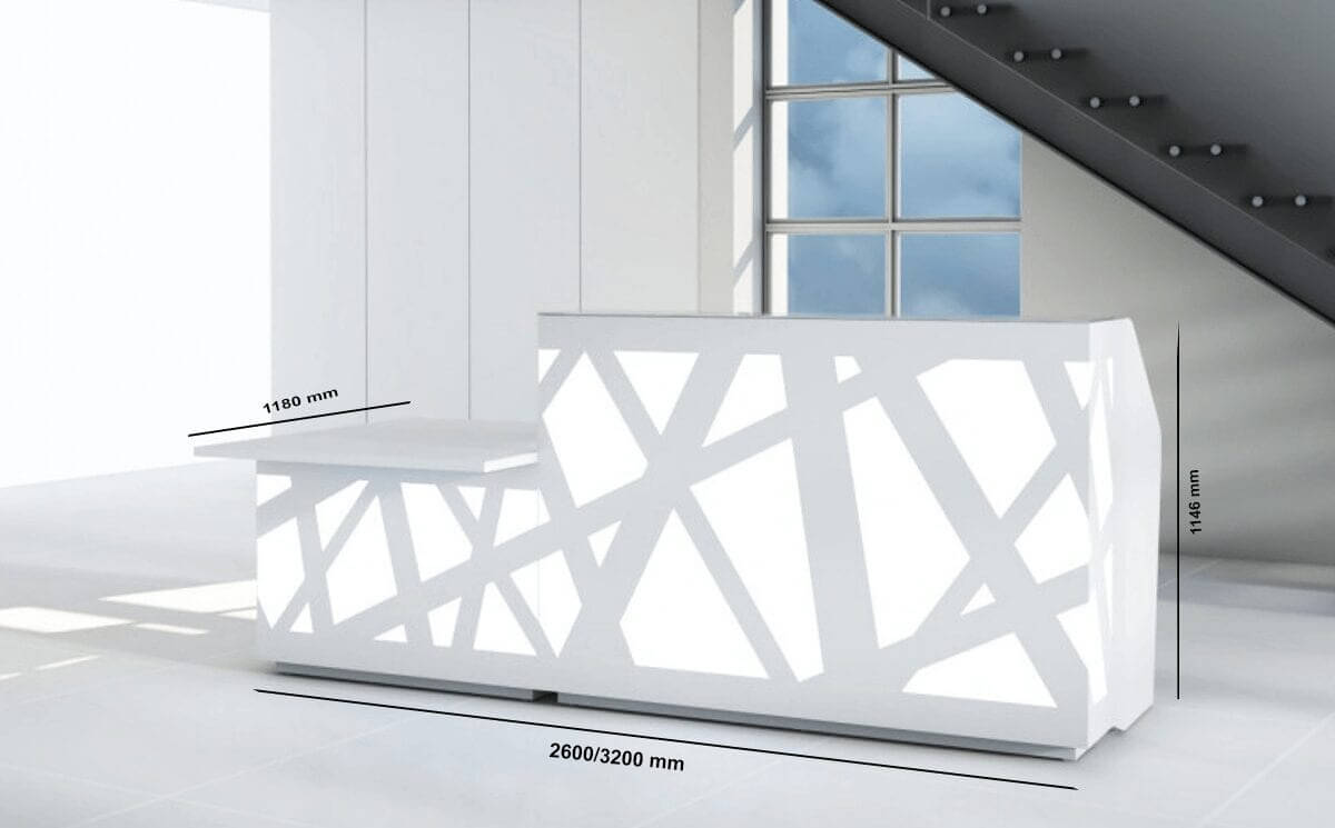 Renzo 1 – Reception Desk In White With Multi Coloured Fronts And Wheelchair Access Size Img
