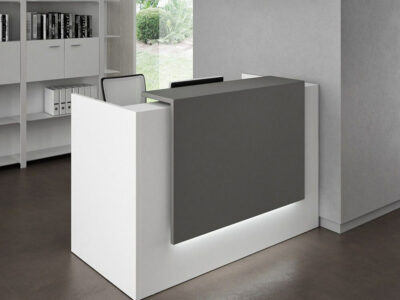 Roman 1 – Straight Reception Desk In White.