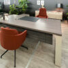 Ryder 1 – Executive Desk With Leather Details With Optional Credenza Unit 03