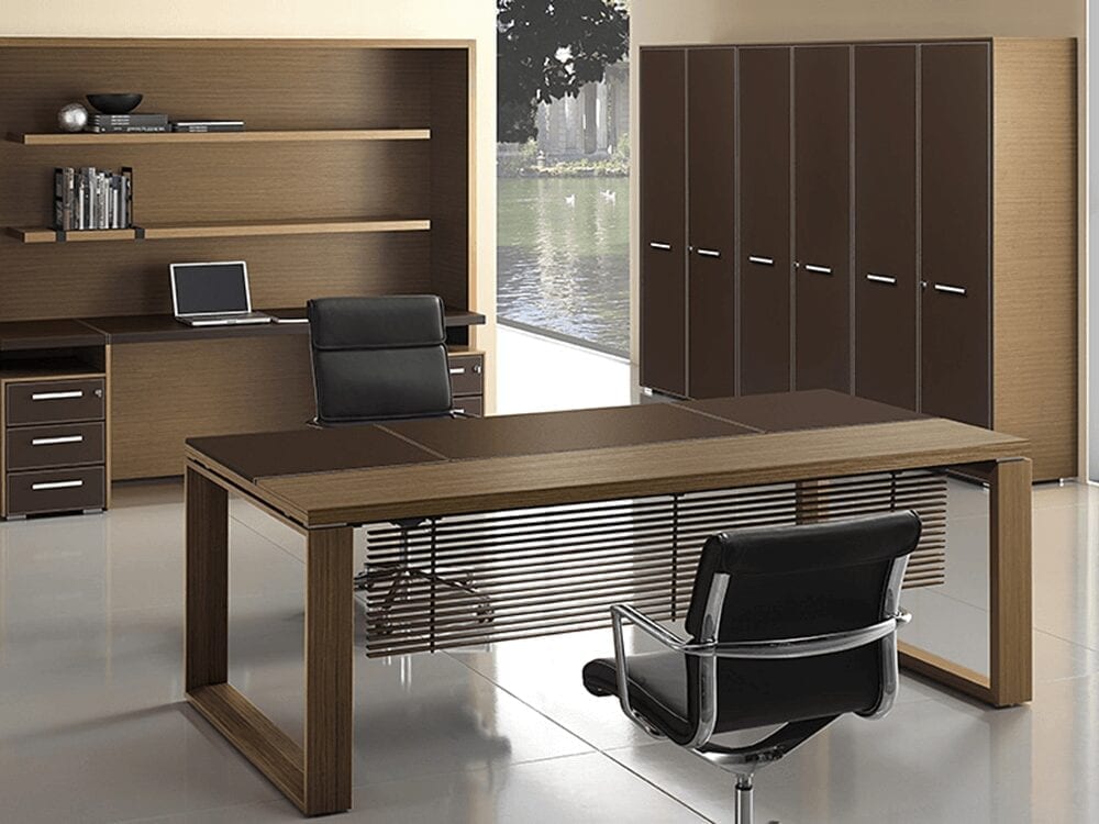 Ryder – Executive Desk with Leather Details