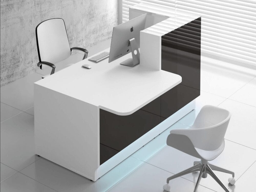Finley 2 – White Reception Desk with Wheelchair Access