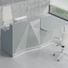 Silver Reception Desk With Wheelchair Access Unit–ares 2 Alp21l Aluminum