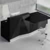 Silver Reception Desk With Wheelchair Access Unit–ares 2 Alp21l Black