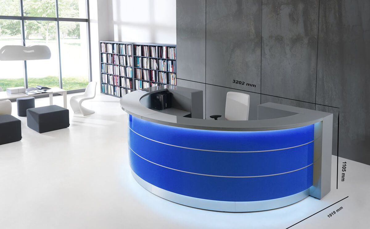 Size Alba 6 – Round Reception Desk