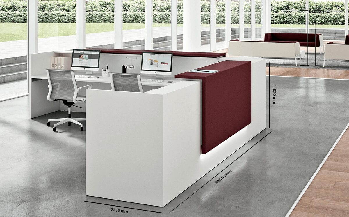 Boone – L-Shaped Reception Desk in White Boone – L-Shaped Reception Desk in White