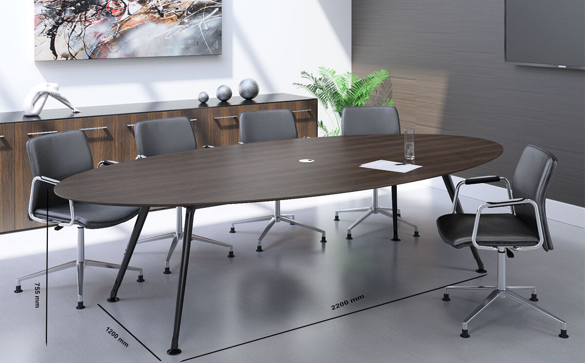 Size Diego – Oval Boardroom Table