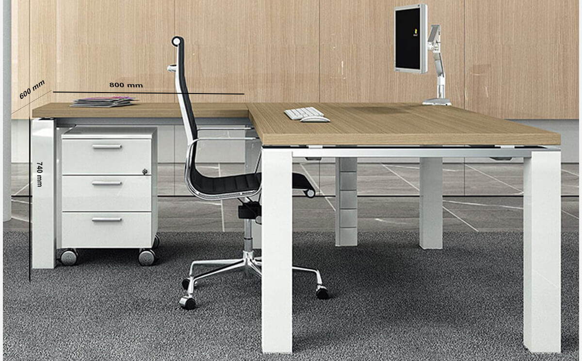 Size Return Kingsley – Straight U Leg Executive Desk With Optional Return