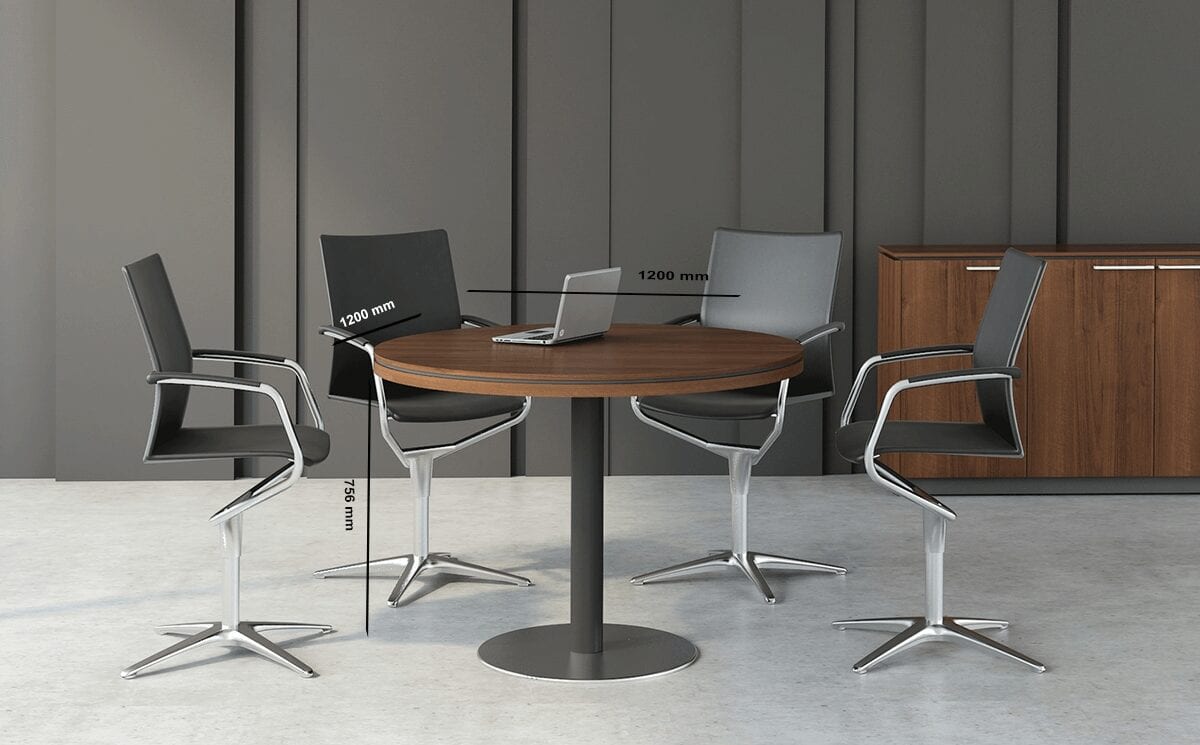 Hamburg - Round Meeting Table with Grey Column