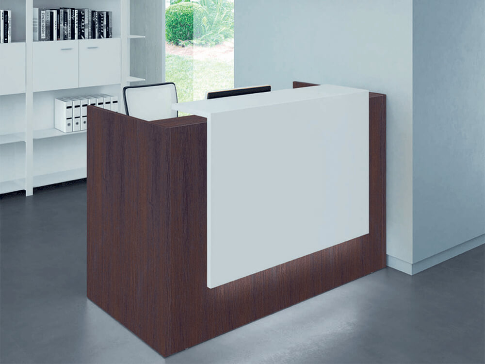 Straight Reception Desk In White–baako 1 Nut White 1