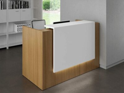 Roman 1 – Straight Reception Desk in White