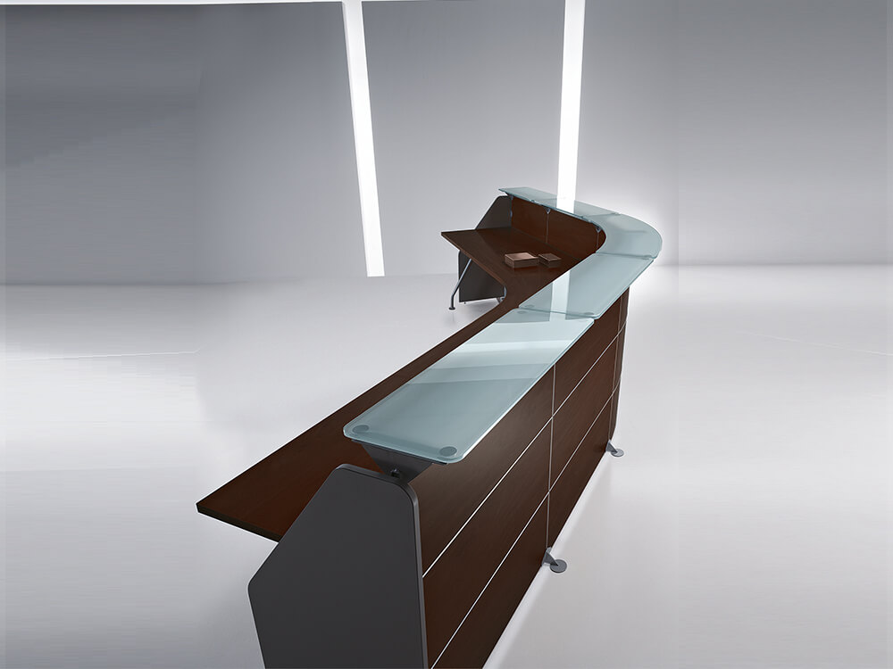 Untitled 1 Rebenito 1 – Straight Reception Desk With Aluminium Contour Linescovered