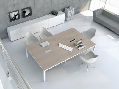 Vero – Rectangle Meeting Table With White Legs