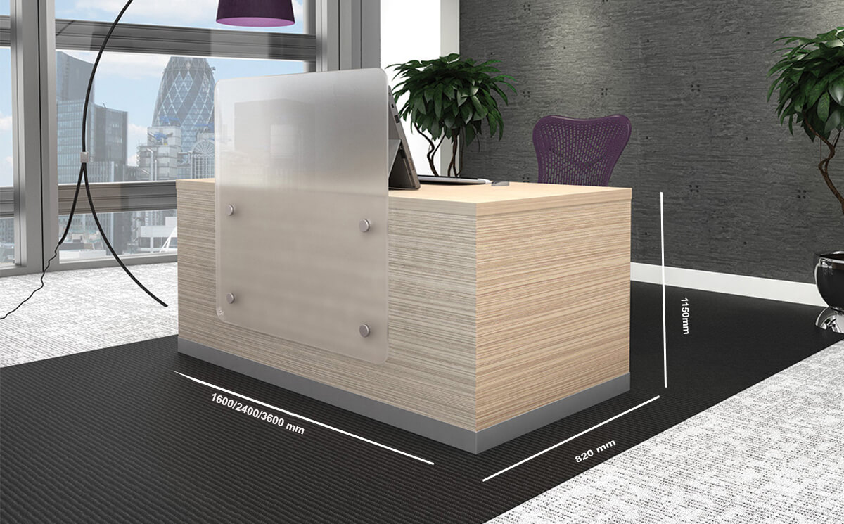 Wiley 1 – Sand Lyon Ash Reception Desk With Upstand Size Img