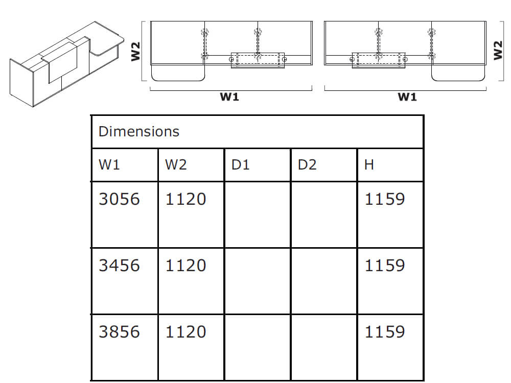 Andreas 6 – Reception Desk with DDA Approved Wheelchair Access