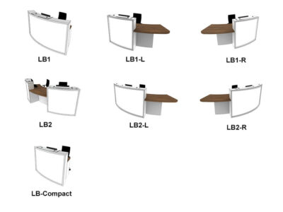 Dimension Ophelia 2 – White Reception Desk With Wheelchair Access Unit