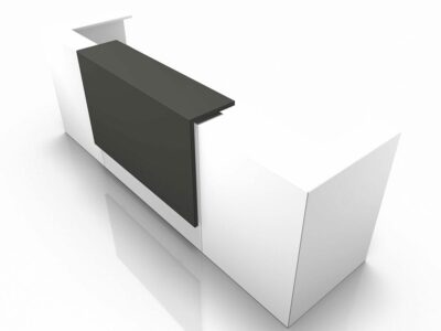 Mia 1 – Reception Desk in White with Corner Counters