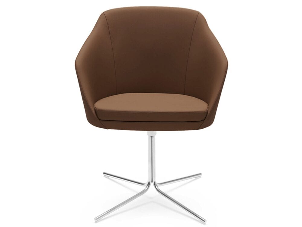 Doris – Leather Armchair with Swivel Base