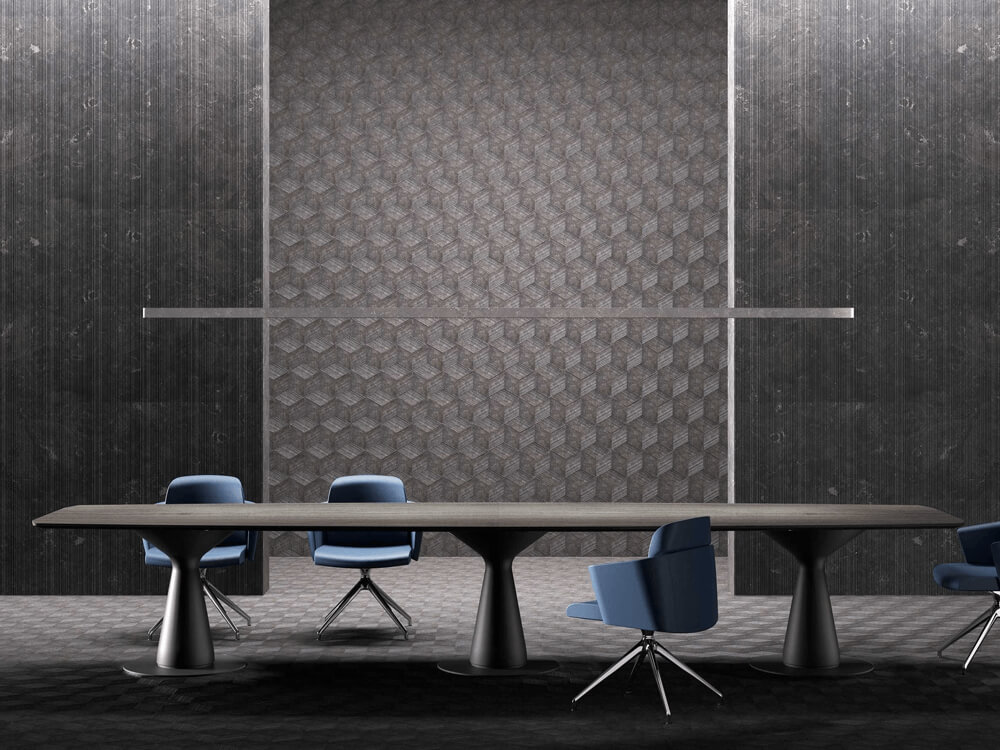 Banks – Oak Boardroom Table With Curved Edges Main
