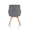 Carmen Grey Fabric Wooden Leg Chair 2