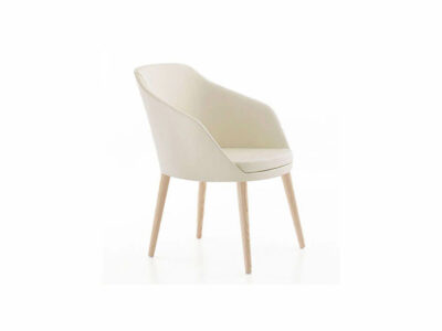 Doris – Leather Armchair with Swivel Base