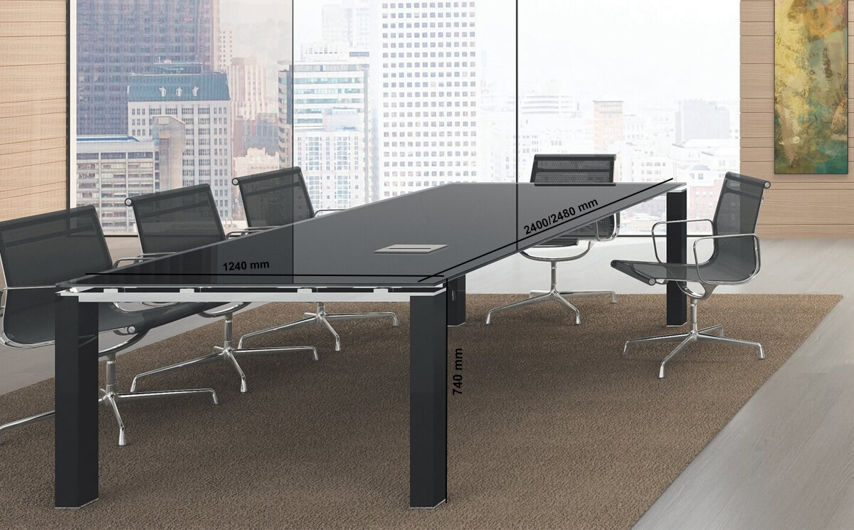 Gem – Square And Rectangular Shape Glass Top Conference Table