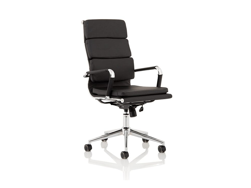 Milan – Black Leather Chrome Executive Chair