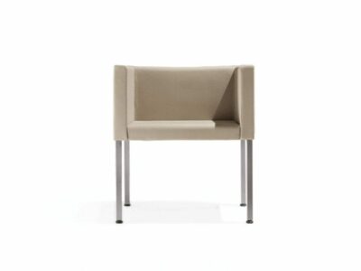 Dapper – Straight Armchair without Headrest with Aluminium Legs