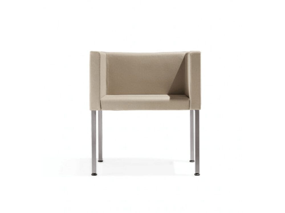 Dapper – Straight Armchair without Headrest with Aluminium Legs