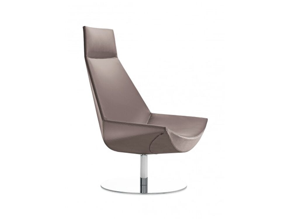 Duo – High Back Leather Chair with Headrest and Stainless-Steel Base