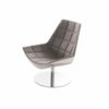 Duo – Low Back Patterned Leather Chair with Stainless-Steel Base