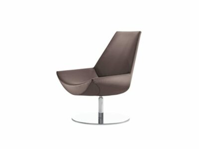 Duo – High Back Leather Chair with Stainless-Steel Base