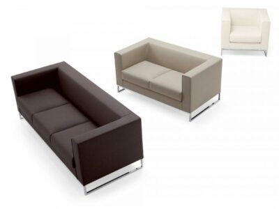 Bart – Armchair and Sofa Suite with Chrome Ring Leg