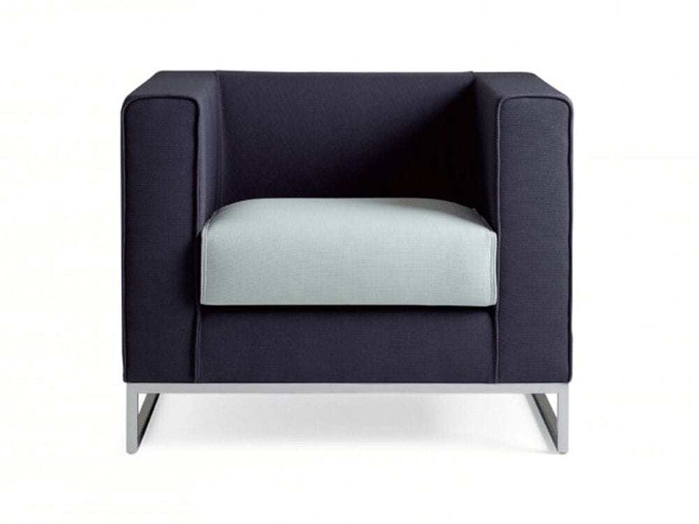 Bart – Armchair and Sofa Suite with Chrome Ring Leg